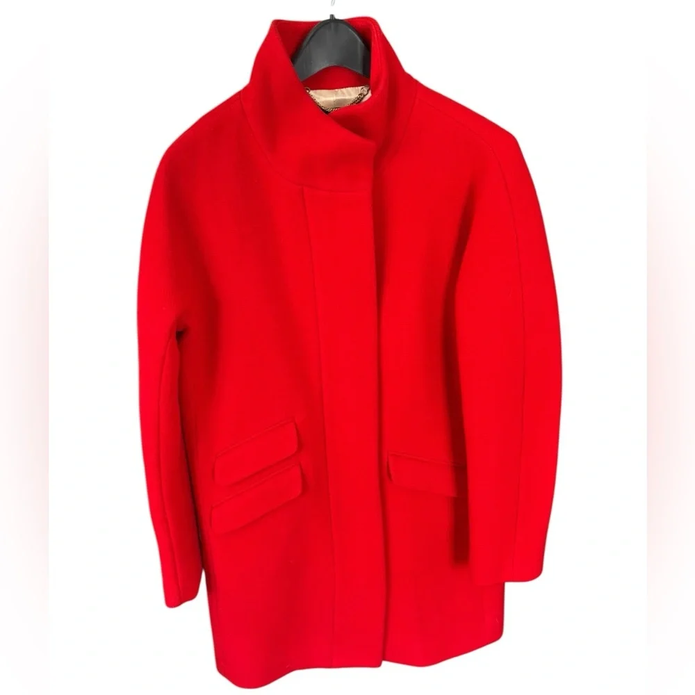 J. Crew Vibrant Red Cocoon Coat - Picture 3 of 6